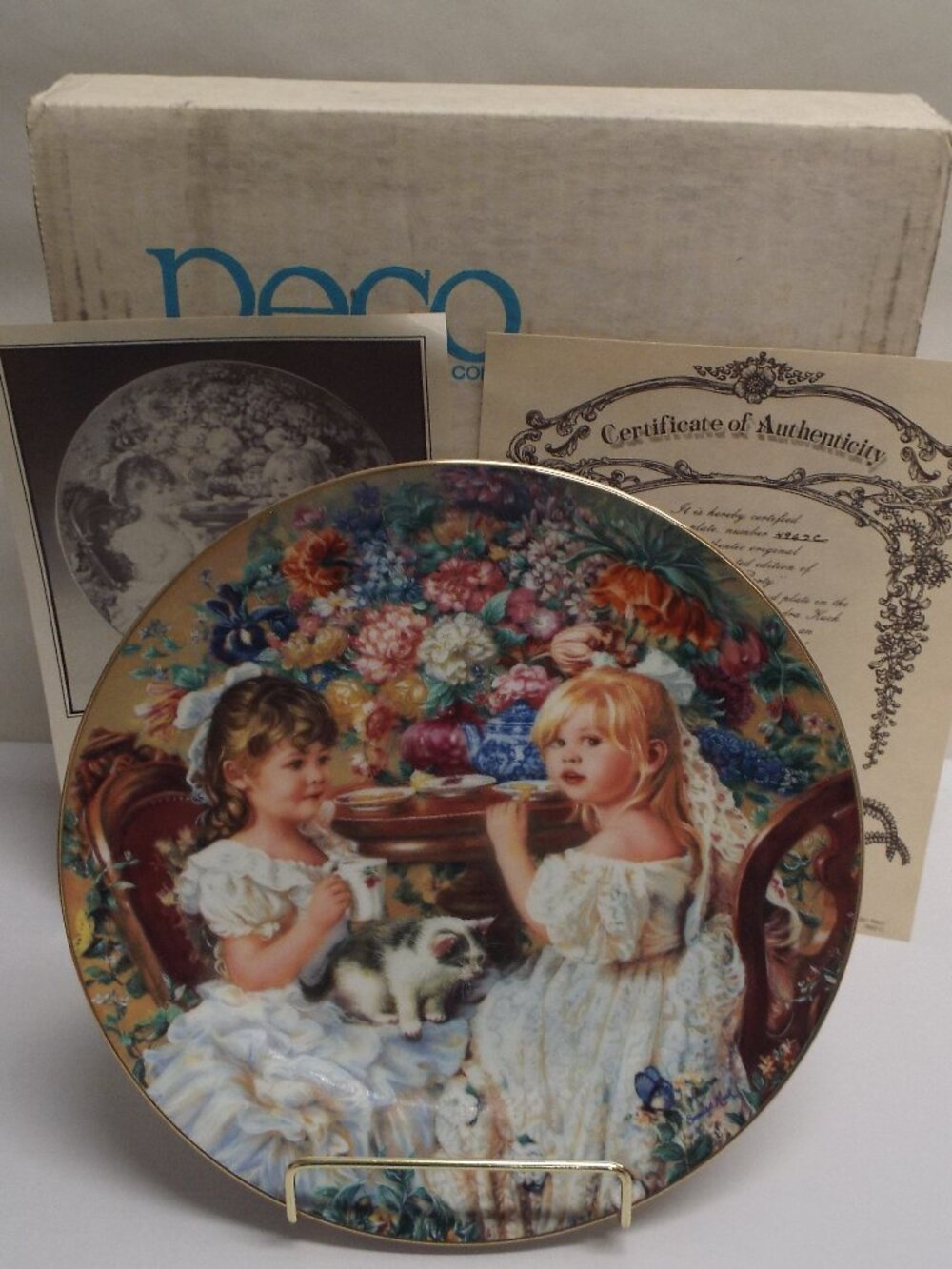 RECO Limited Edition Collector's Plate "The Tea Party" with COA and Packaging